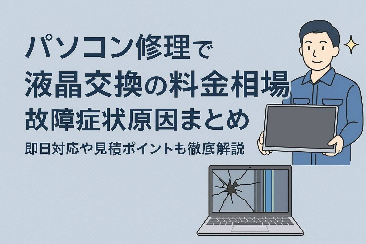 パソコン修理で液晶交換の料金相場と故障症状原因まとめ｜即日対応や見積ポイントも徹底解説